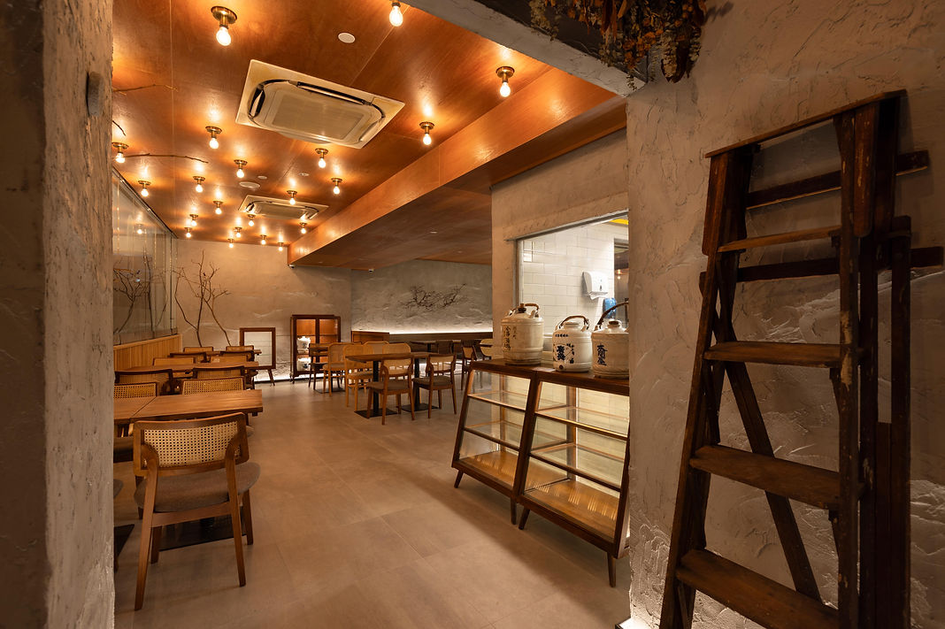 Dining area view in the Sake+ interior.