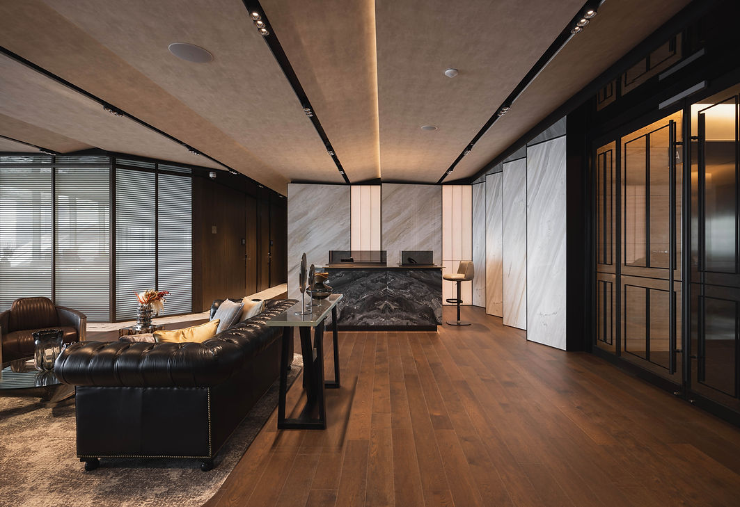 Lounge seating view in a workplace interior in Singapore.