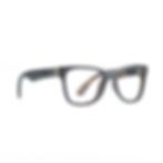 Lesena korekcijska očala izdelana iz okamenelega hrasta in oreha, stranski pogled