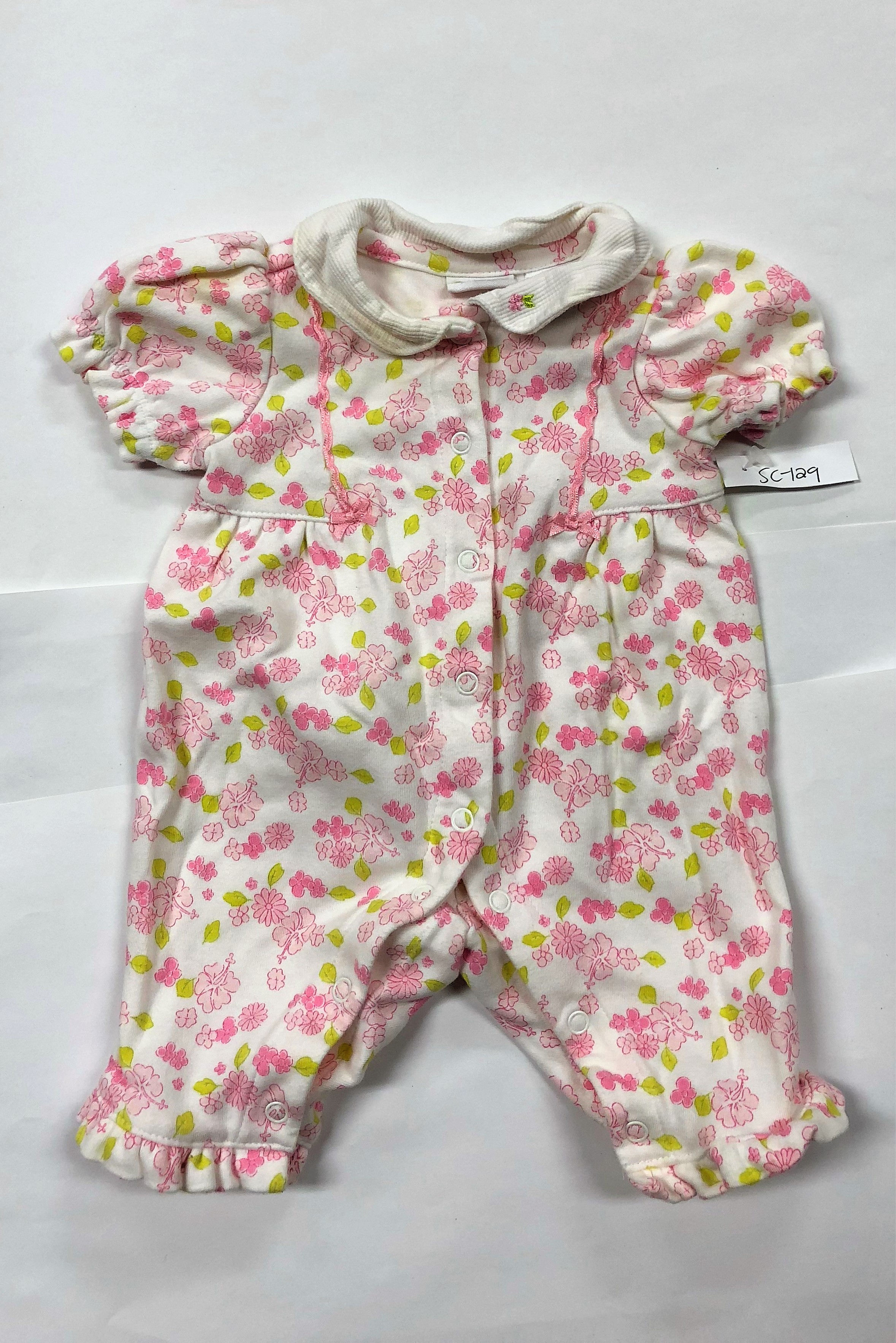 Short Sleeve Pink &White Bodysuit