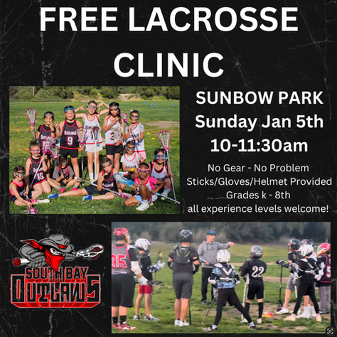 FREE LACROSSE CLINIC - JAN 19TH 10-11:30AM