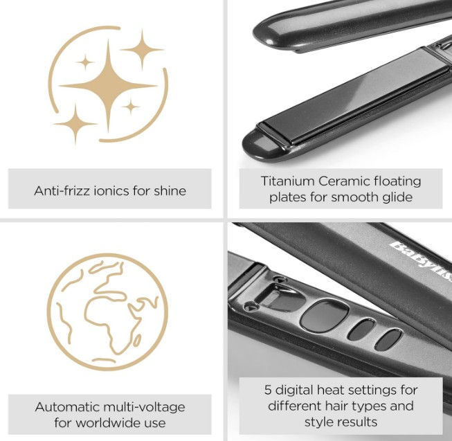 Miniatura: BaByliss Titanium Shine Hair Straightener – Model ST620U