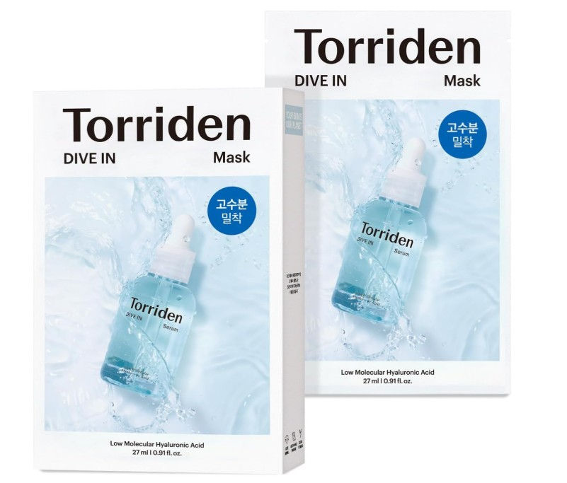 Torriden Dive-In Low Molecule Hyaluronic Acid Sheet Mask 27ml, Pack of 10