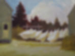 Trailing Yew Laundry #15 - 9" x 12" - Oil