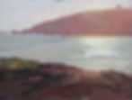 Manana and the Seagulls at Sunset - 9" x 12" - Oil
