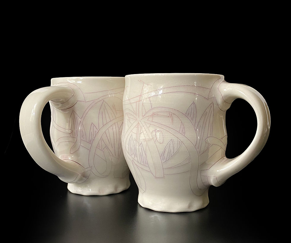 Pair - Swamp Lily Mugs