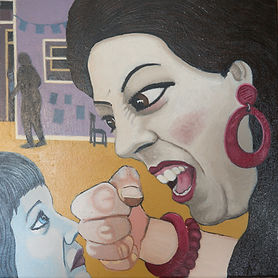 Strange and sometimes troubled memories painting Jack Greenwood art