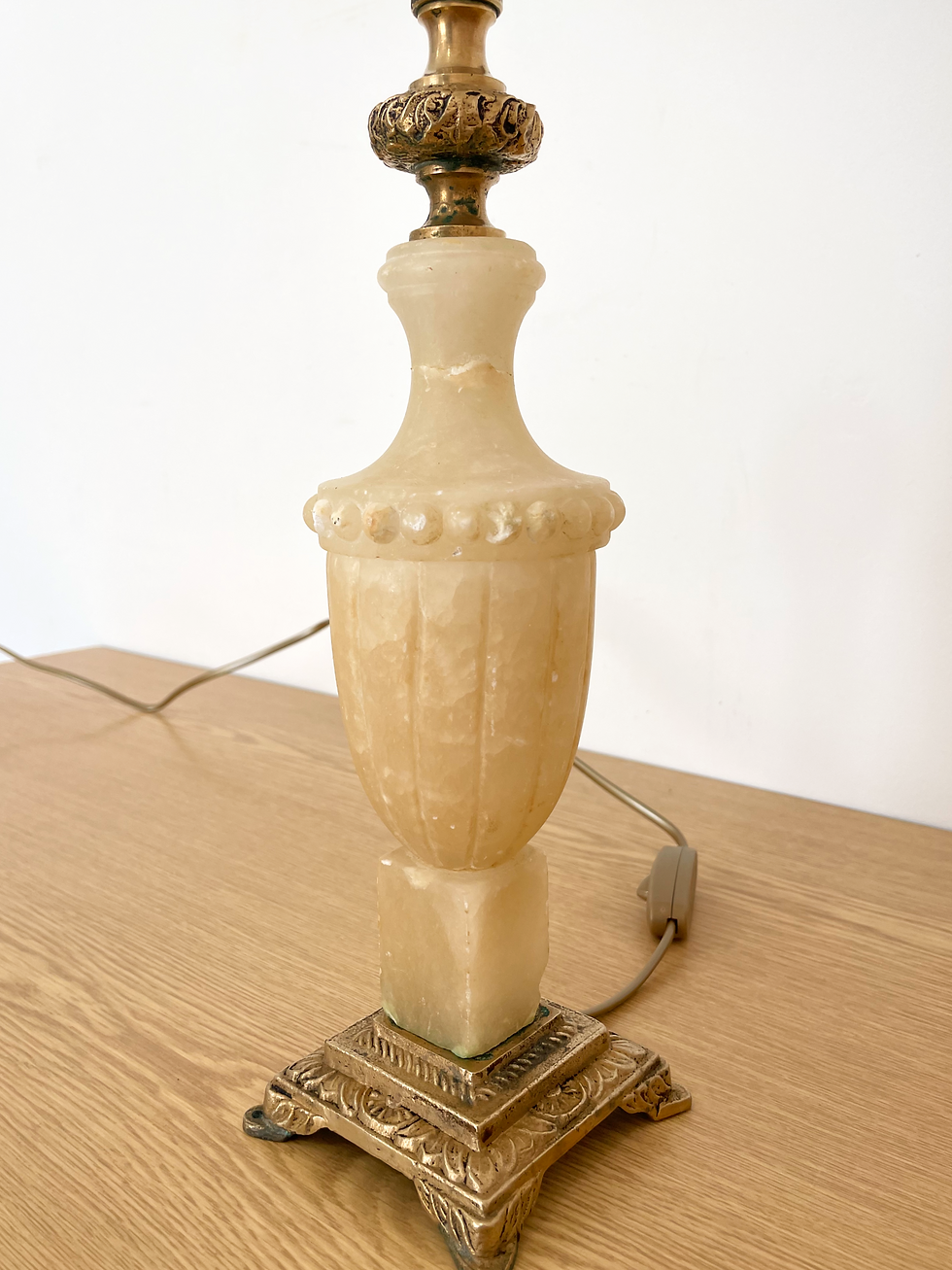 Miniature : Lampe ancienne en onyx et bronze - début XXe siècle