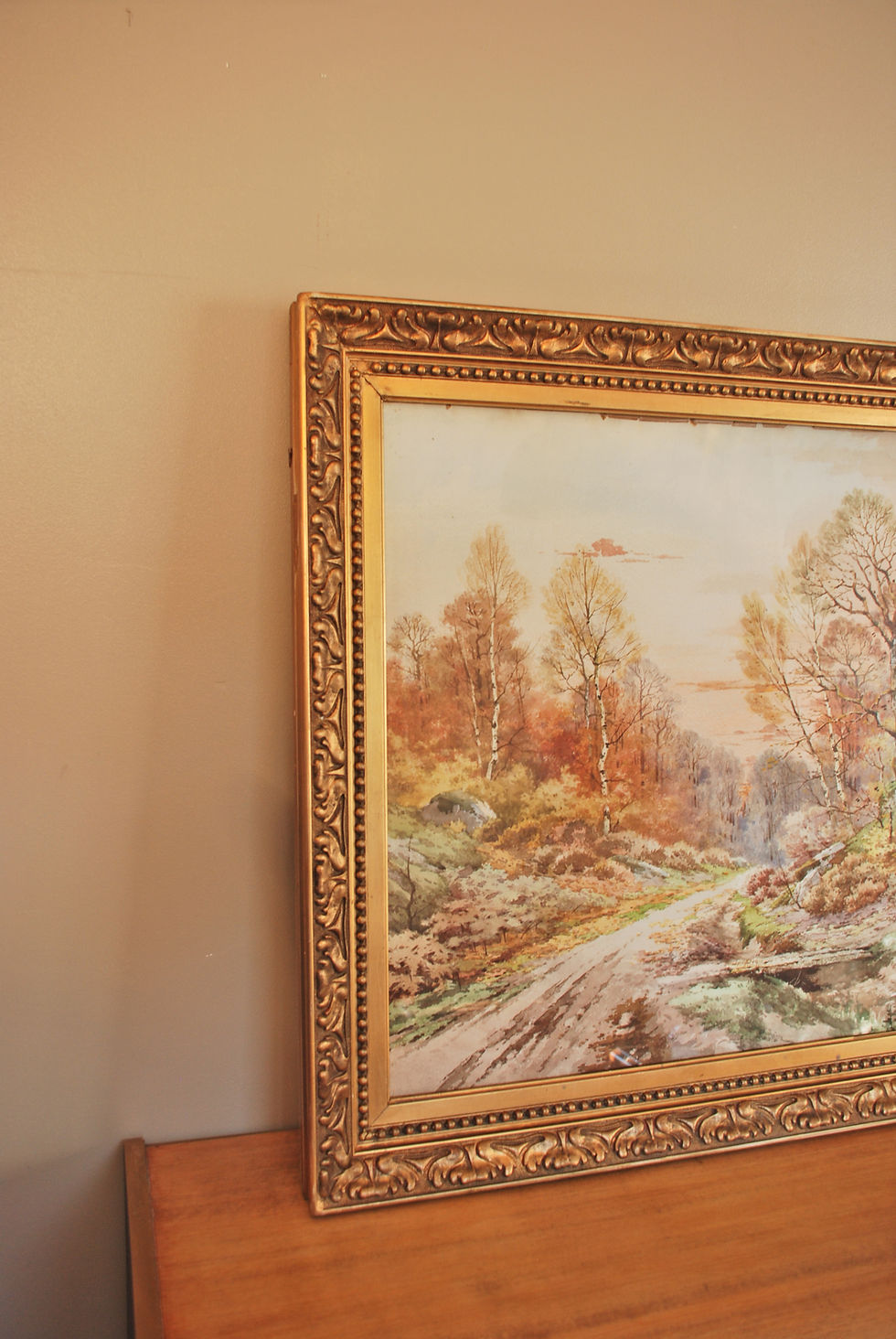 Miniature : Aquarelle de F.T.E. GIDE (19ème) et cadre patiné