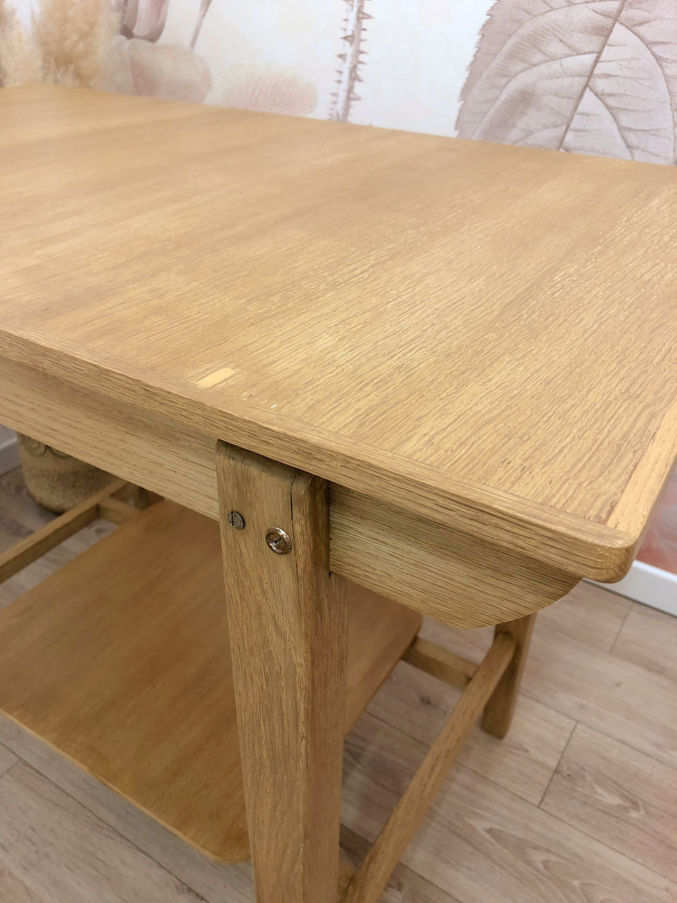 Miniature : Bureau des années 60, en chêne massif