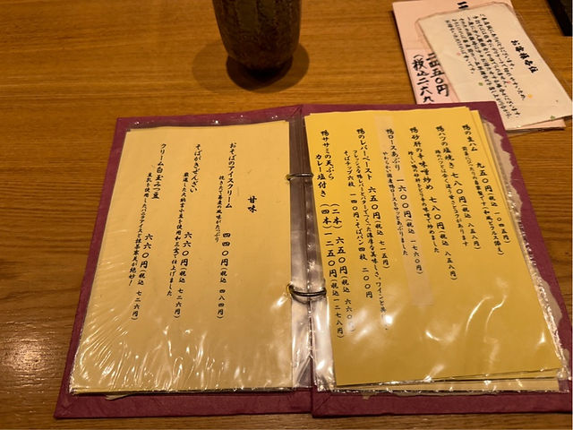 メニューの写真