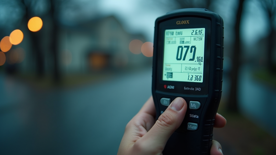 close up of an emf meter