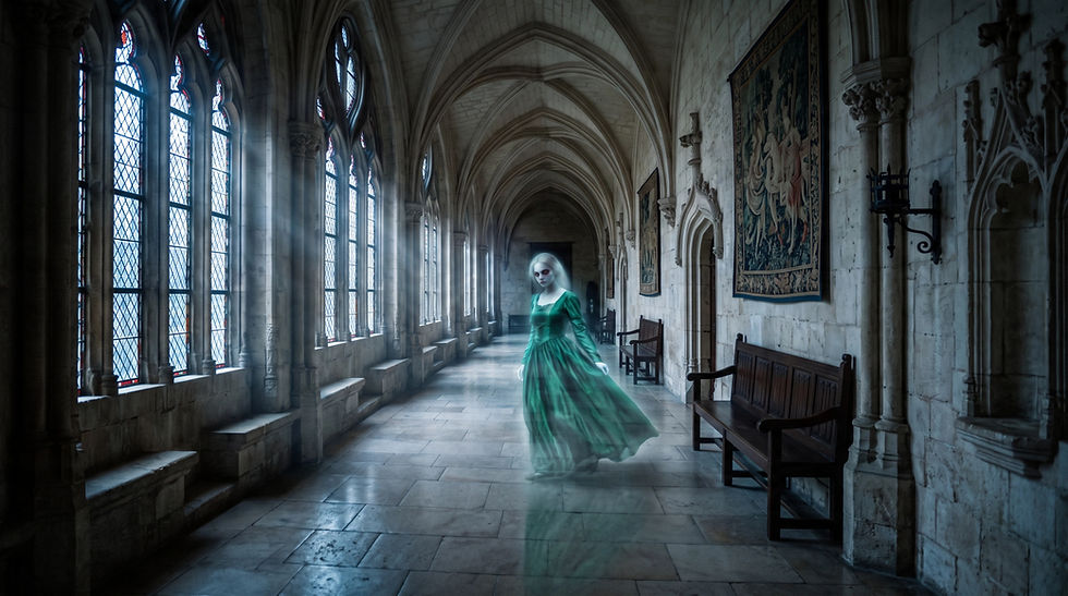 Chateaux de Brissac green lady ghost gallery manifestation.