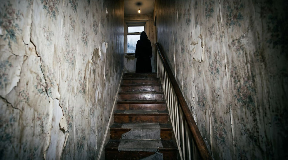 30 East Drive Pontefract black monk haunting hallway anomaly.