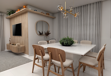 Projeto de Sala de estar e jantar contemporanea