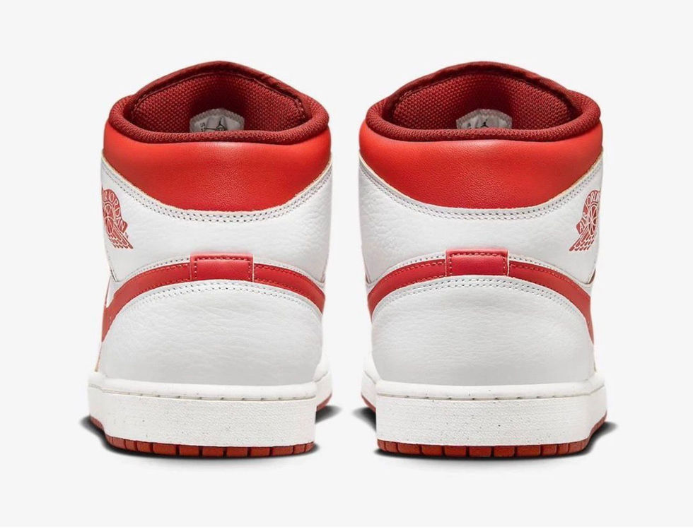 Air Jordan 1 Mid SE White - Lobster Dune Red - Sail back