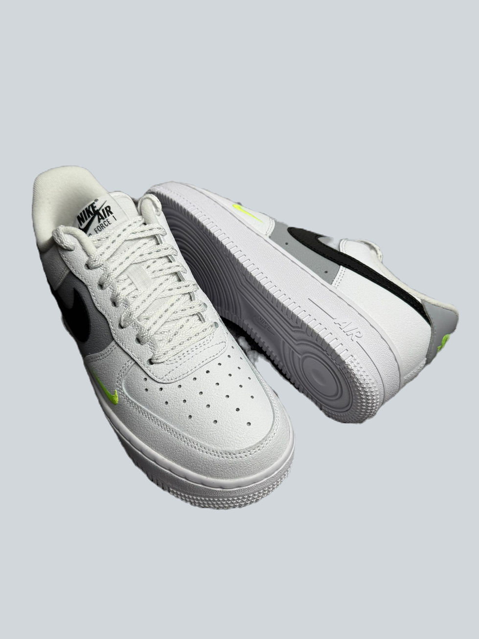 Nike Air Force 1 '07 - White/Black-Volt-Wolf Grey Background