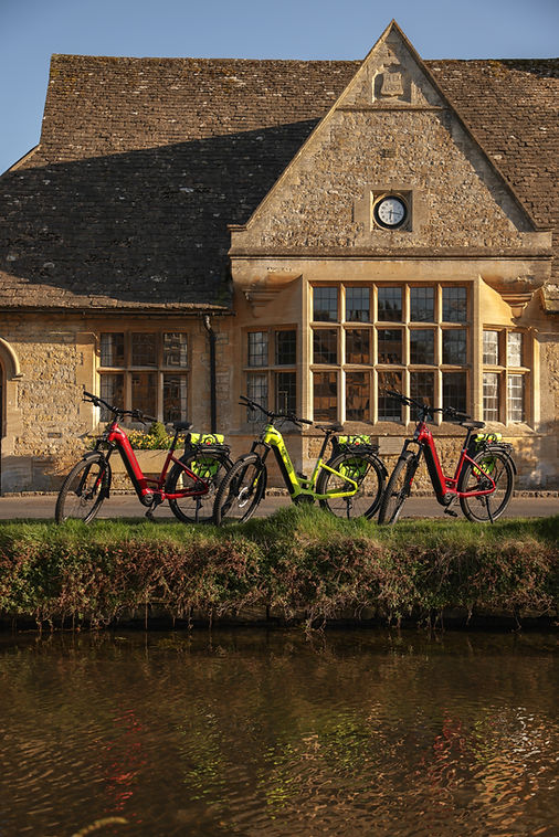 Bikes in front of an old house