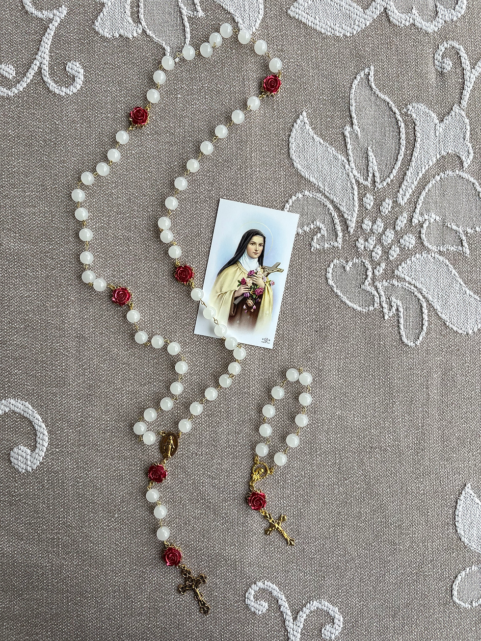 Thumbnail: St Therese of Lisieux Rosary Gift Set - Blessed by Pope Leo XIV