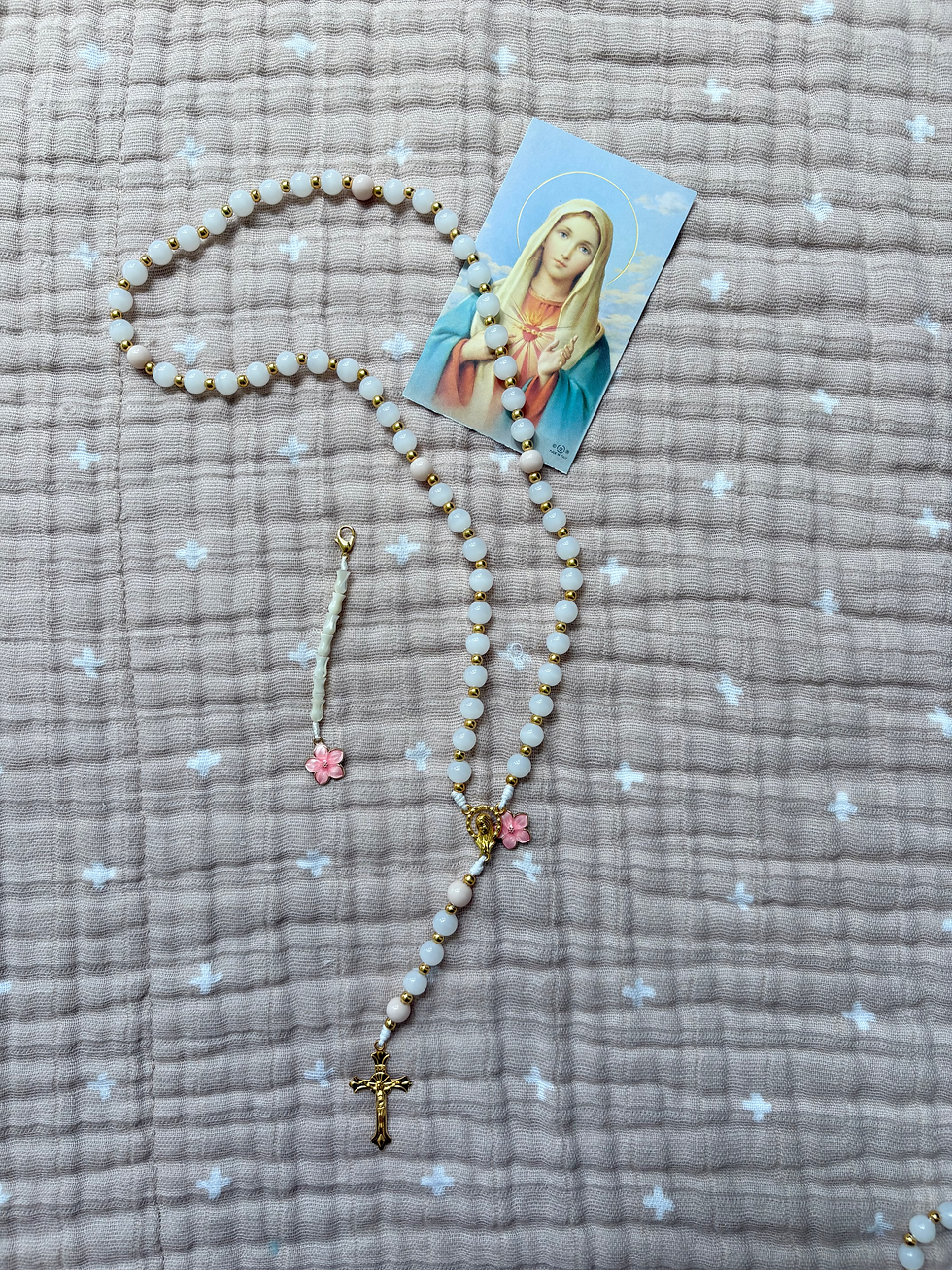 Thumbnail: Consider the Lilies Rosary Gift Set - Blessed by Pope Leo XIV, Handmade in Italy