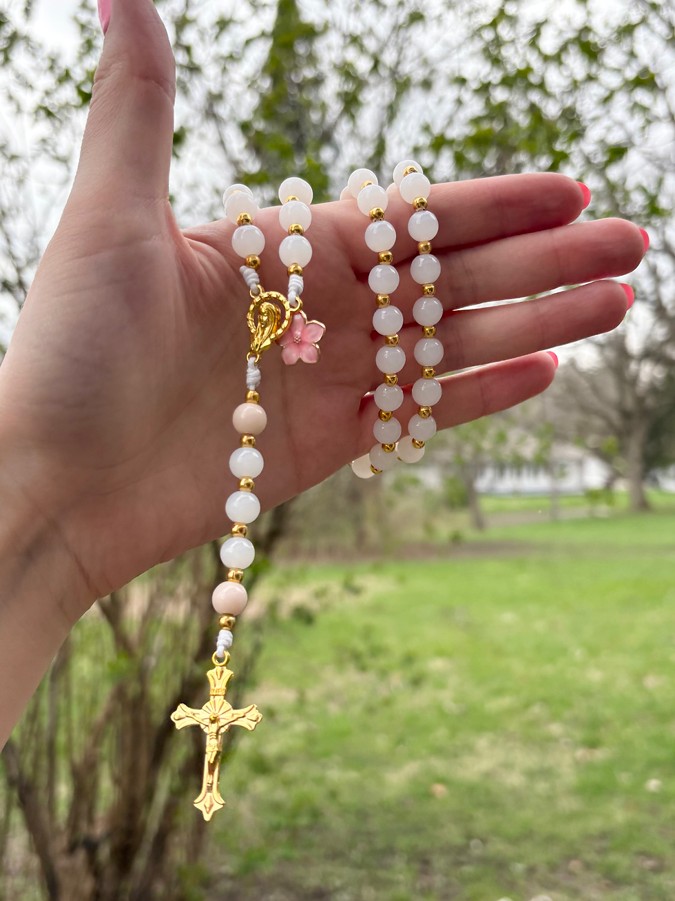 Thumbnail: Consider the Lilies Rosary Gift Set - Blessed by Pope Leo XIV, Handmade in Italy