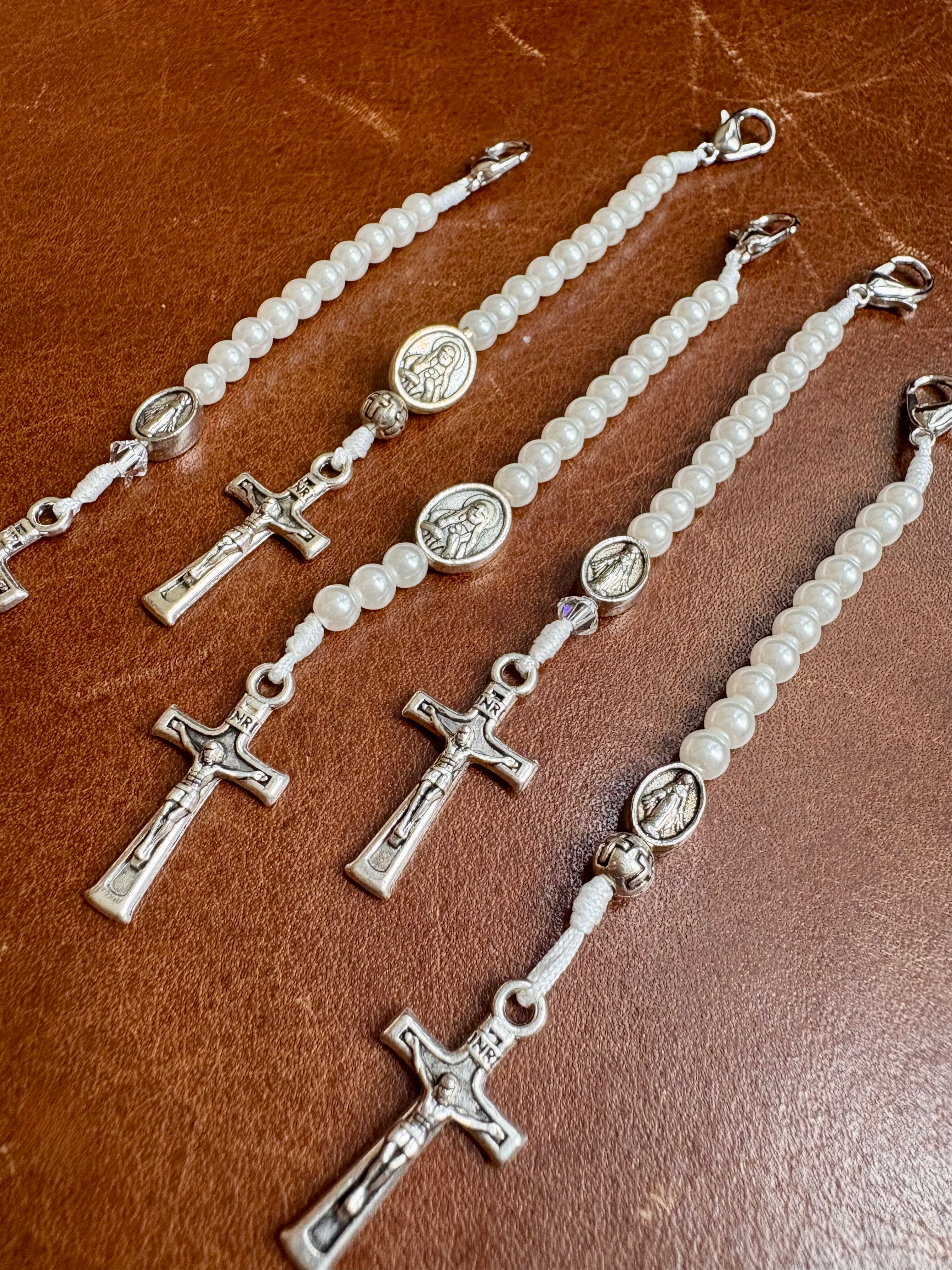 Catholic Decade Rosary Keychain - Blessed by Pope Leo XIV, Handmade in Italy