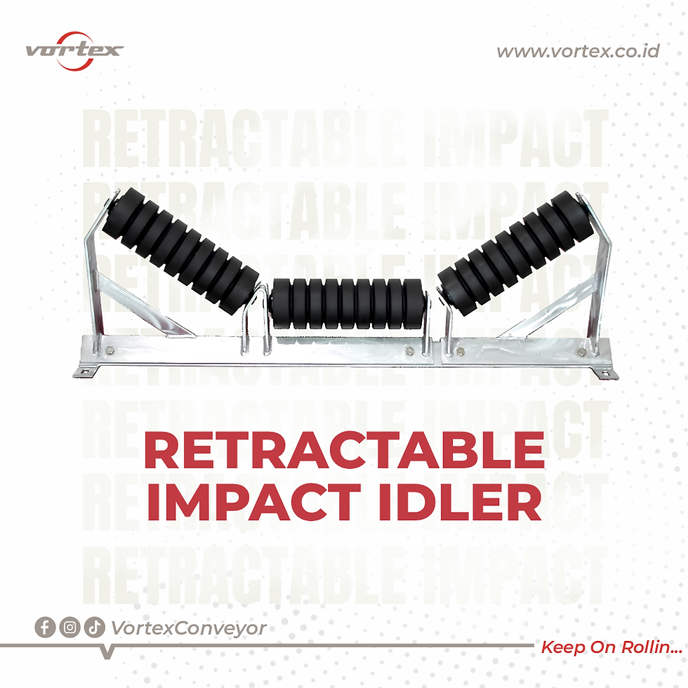 Retractable Impact Idler conveyor vortex for material handling system