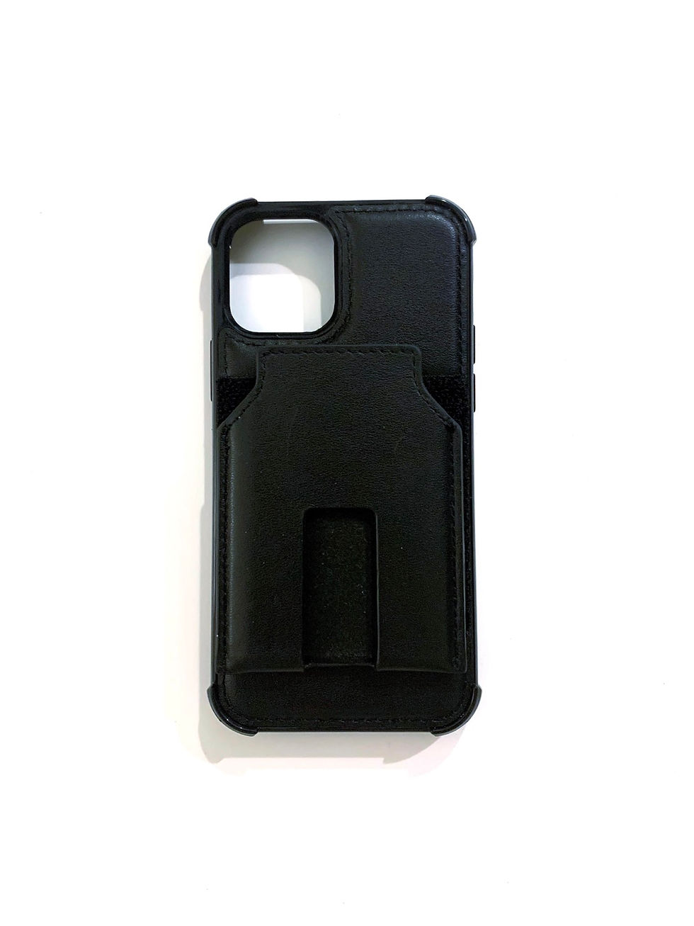 iPhone 12 /12 Pro leather case with card holder - black