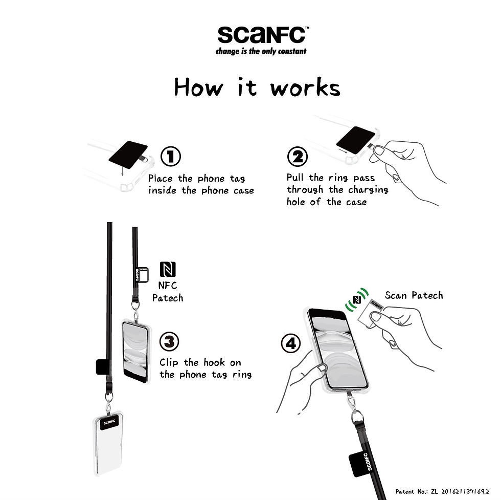 Thumbnail: SCANFC purple engineered mobile strap with phone tag (Love flower)