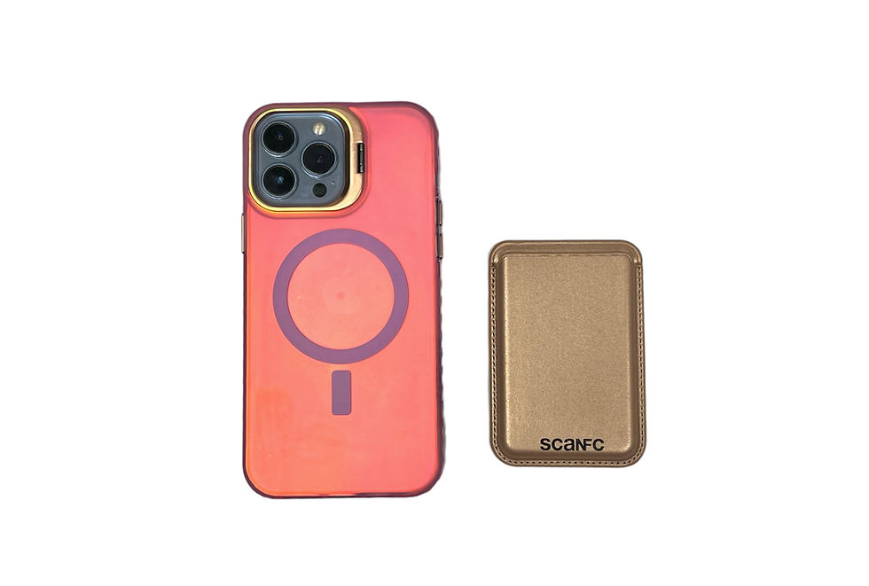Thumbnail: SCANFC lens stand Magsafe phone case with card holder(Pink)