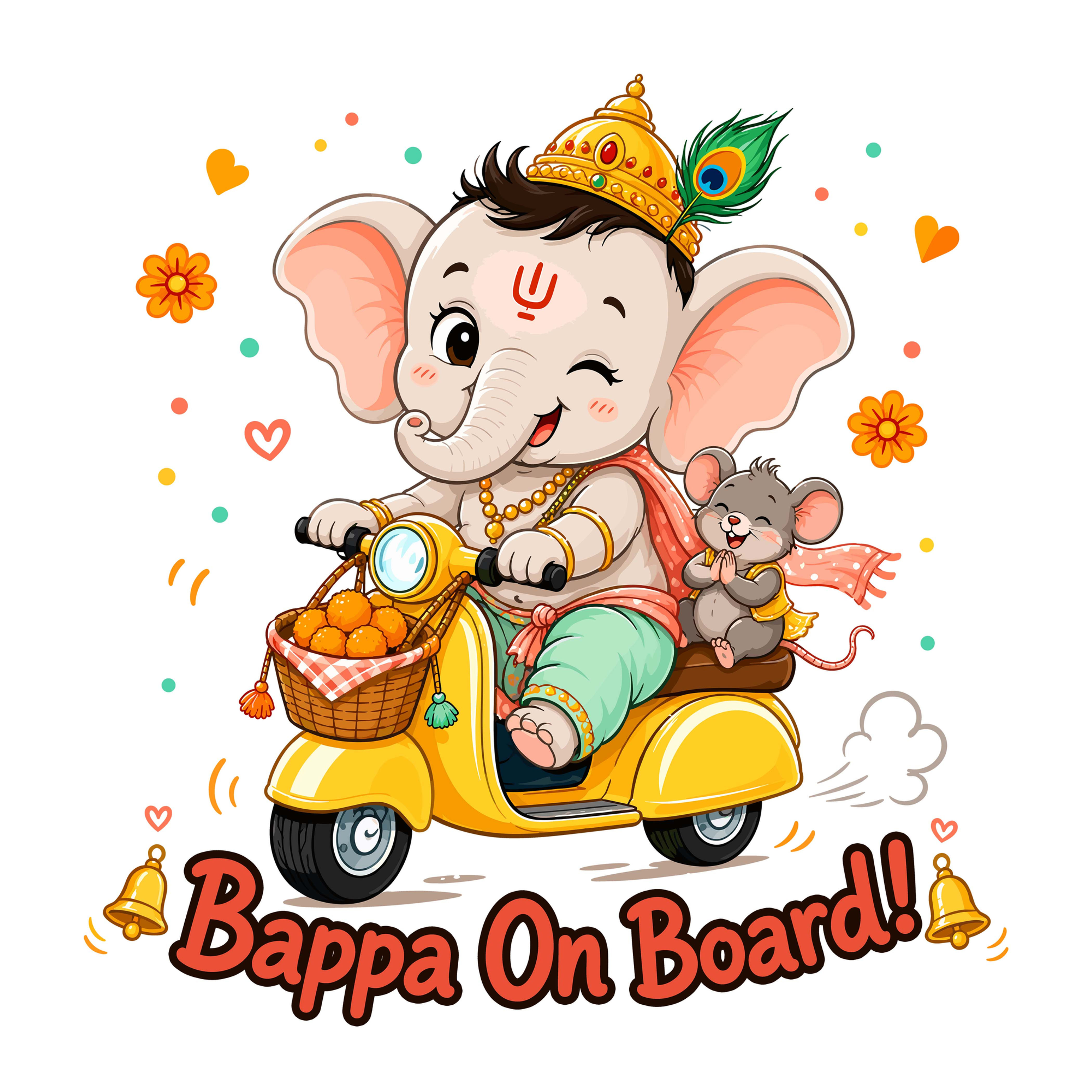 Bappa On Board Cloth Sticker