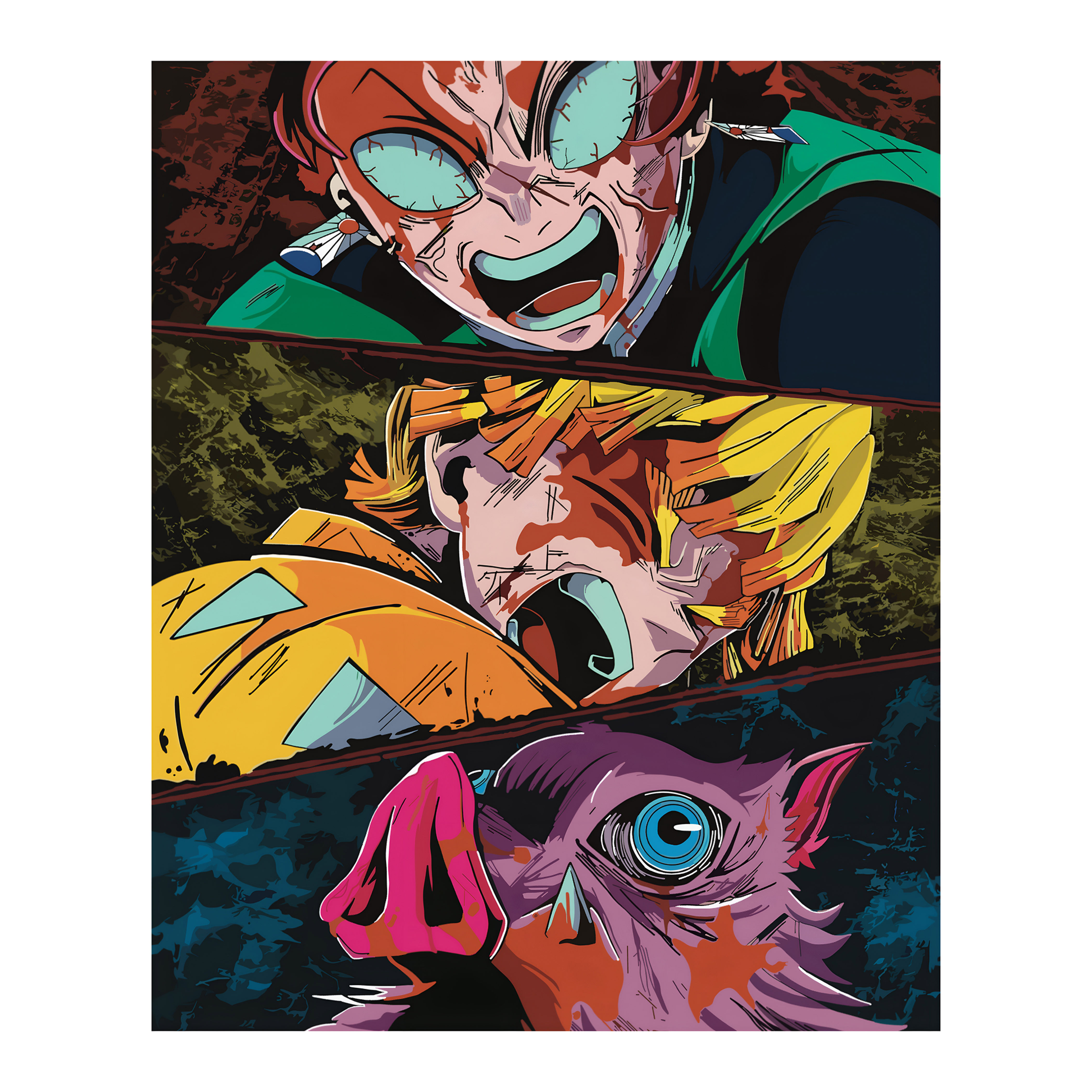 Tanjiro Zenitsu Inosuke Cloth Sticker