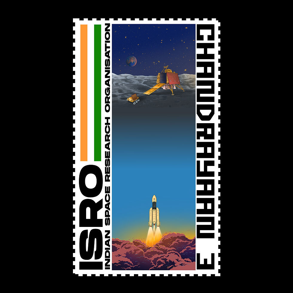 Chandrayaan 3 Stamp Cloth Sticker