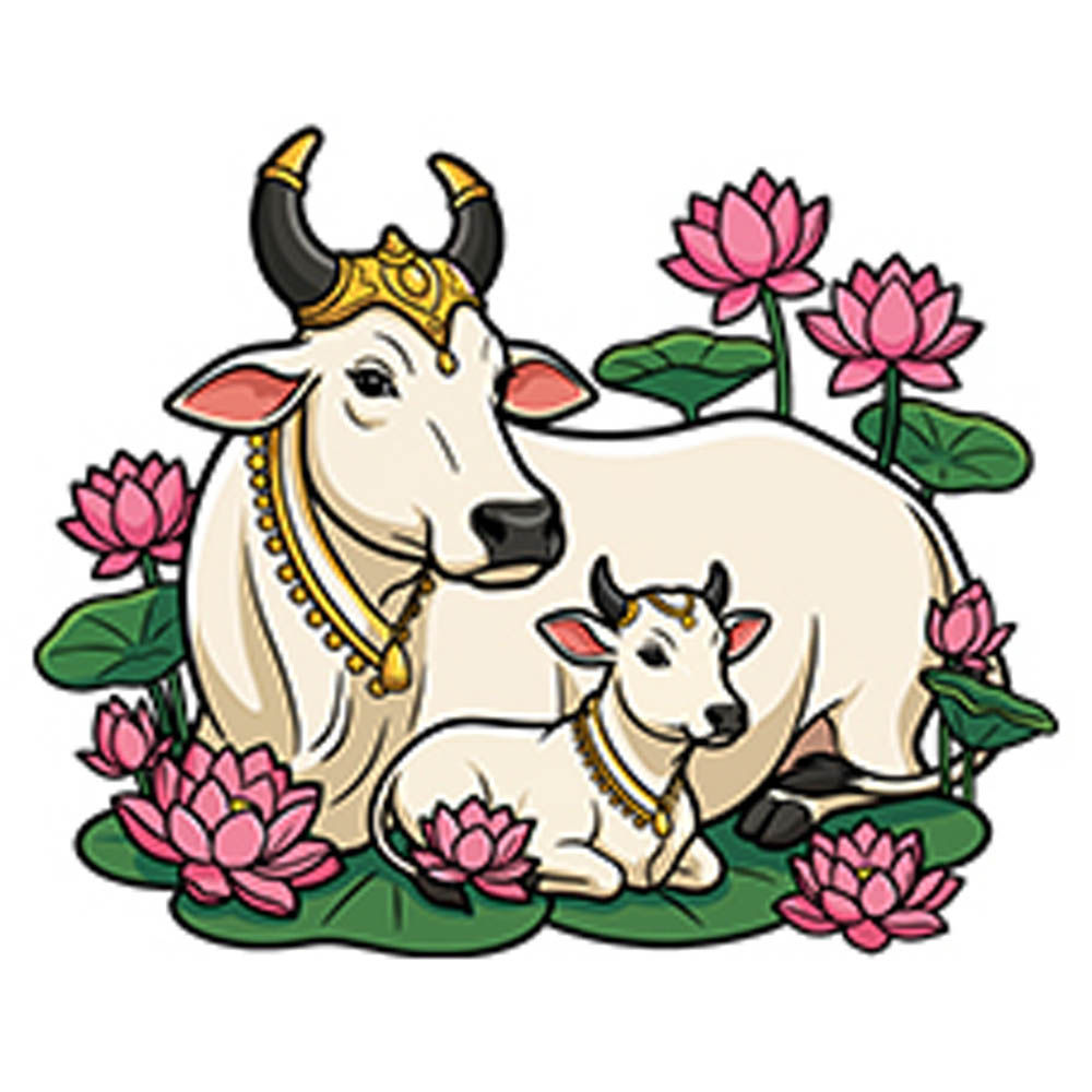 Adikala Pichwai Cow Cloth Sticker