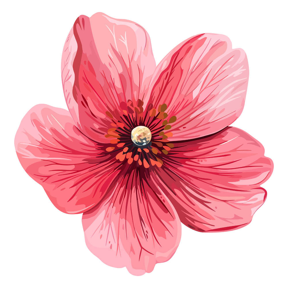 Pink Flower Cloth Sticker