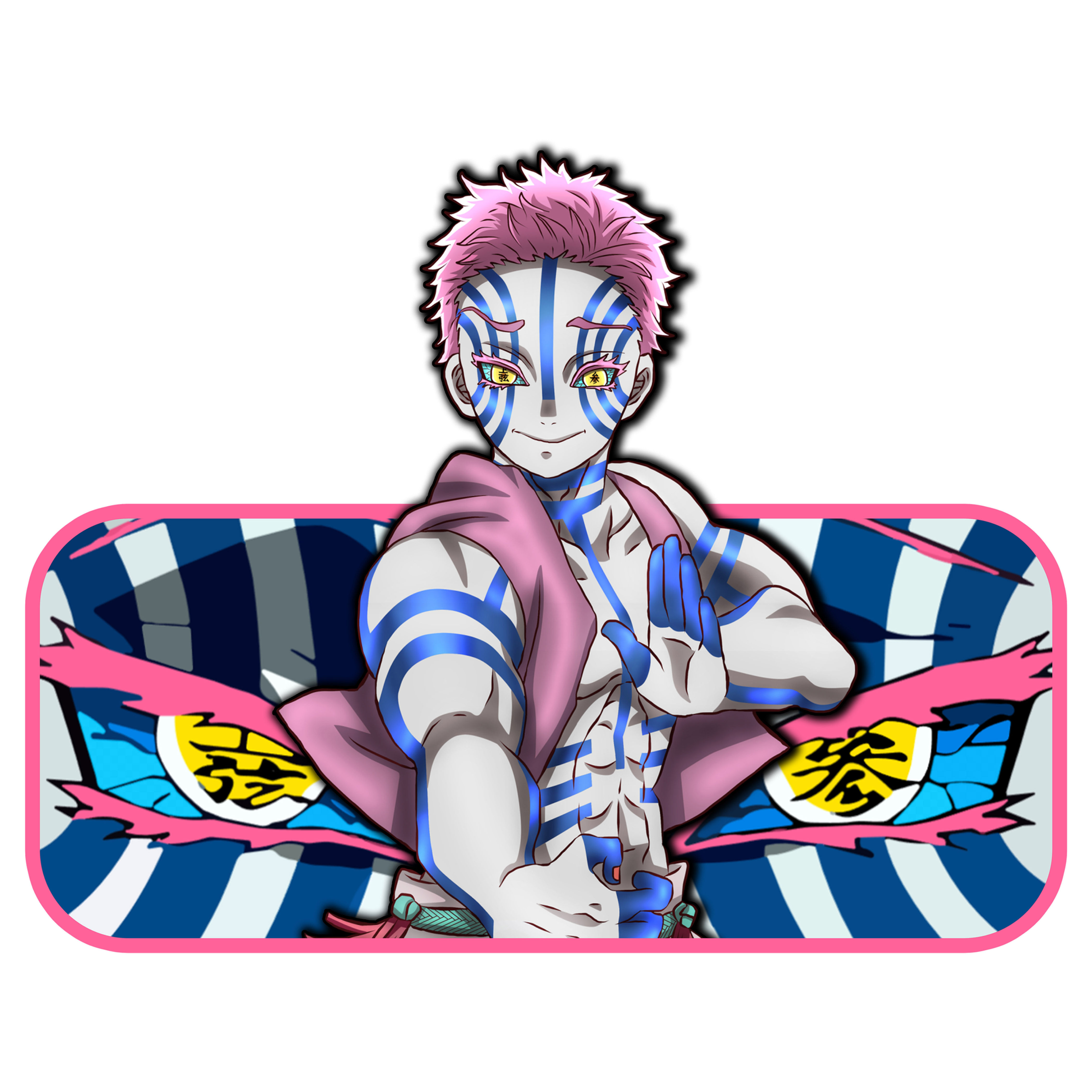 Akaza Upper Demon Three Cloth Sticker