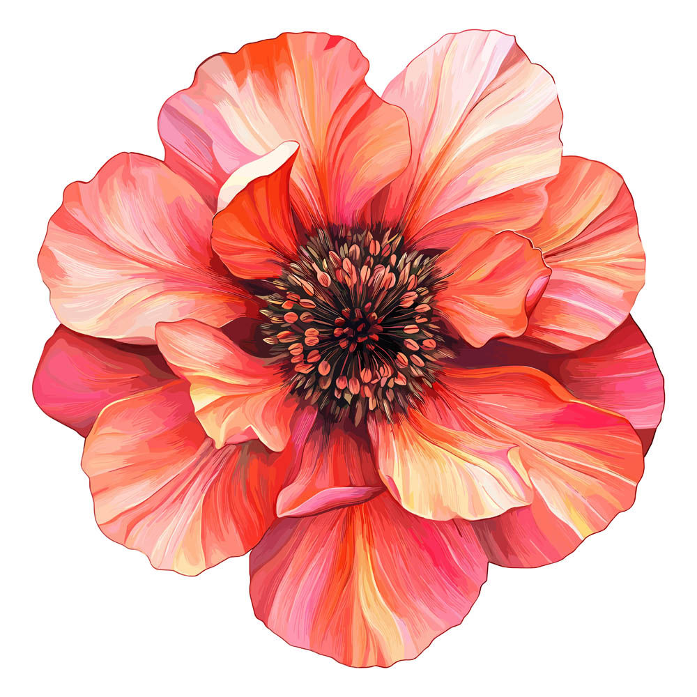Orange Flower Cloth Sticker