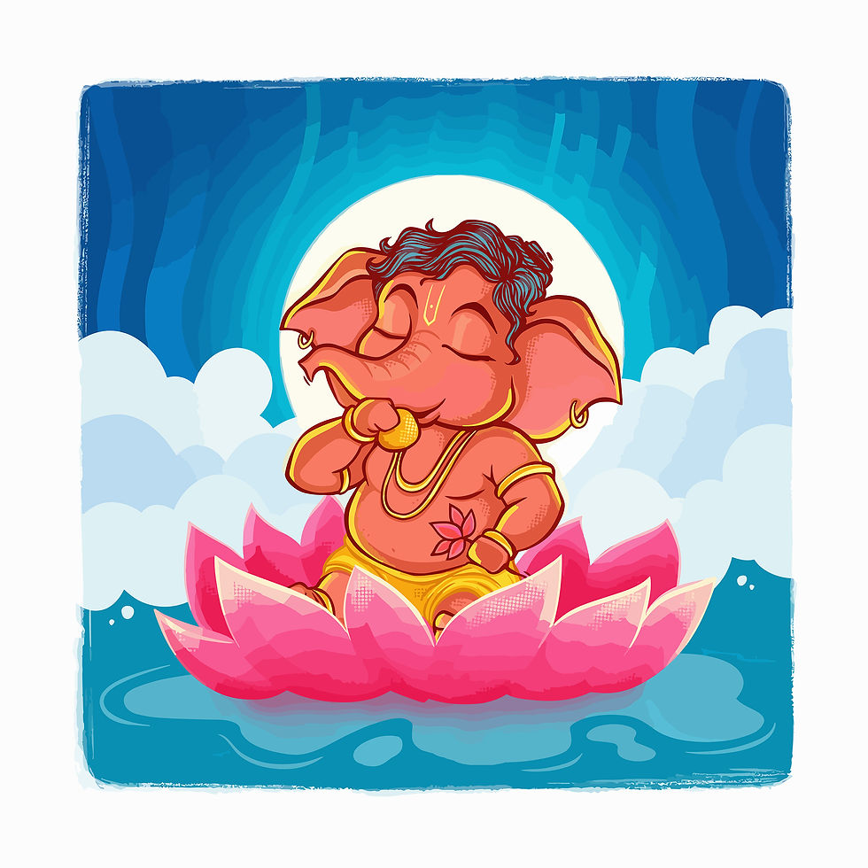 Lotus Ganesh Cloth Sticker