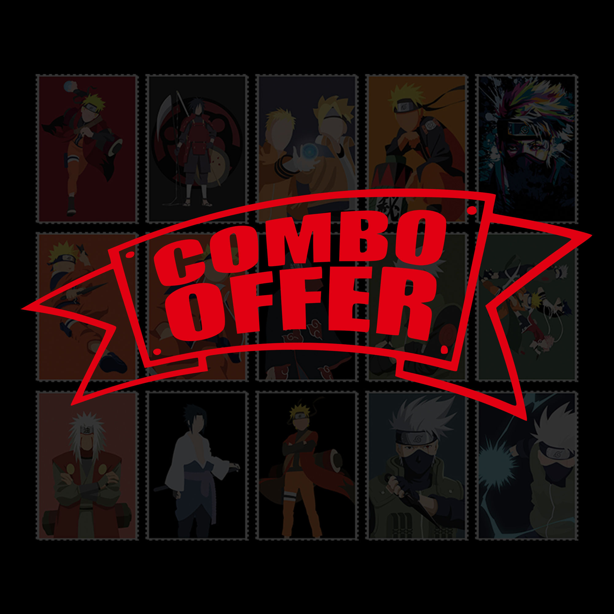 Naruto Combo Stamp Cloth Sticker