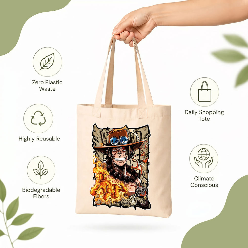 Thumbnail: Portgas D. Ace Wanted Poster Tote Bag