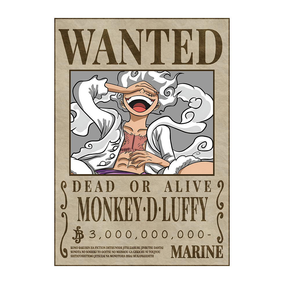 Wanted Poster Luffy AR Cloth Sticker
