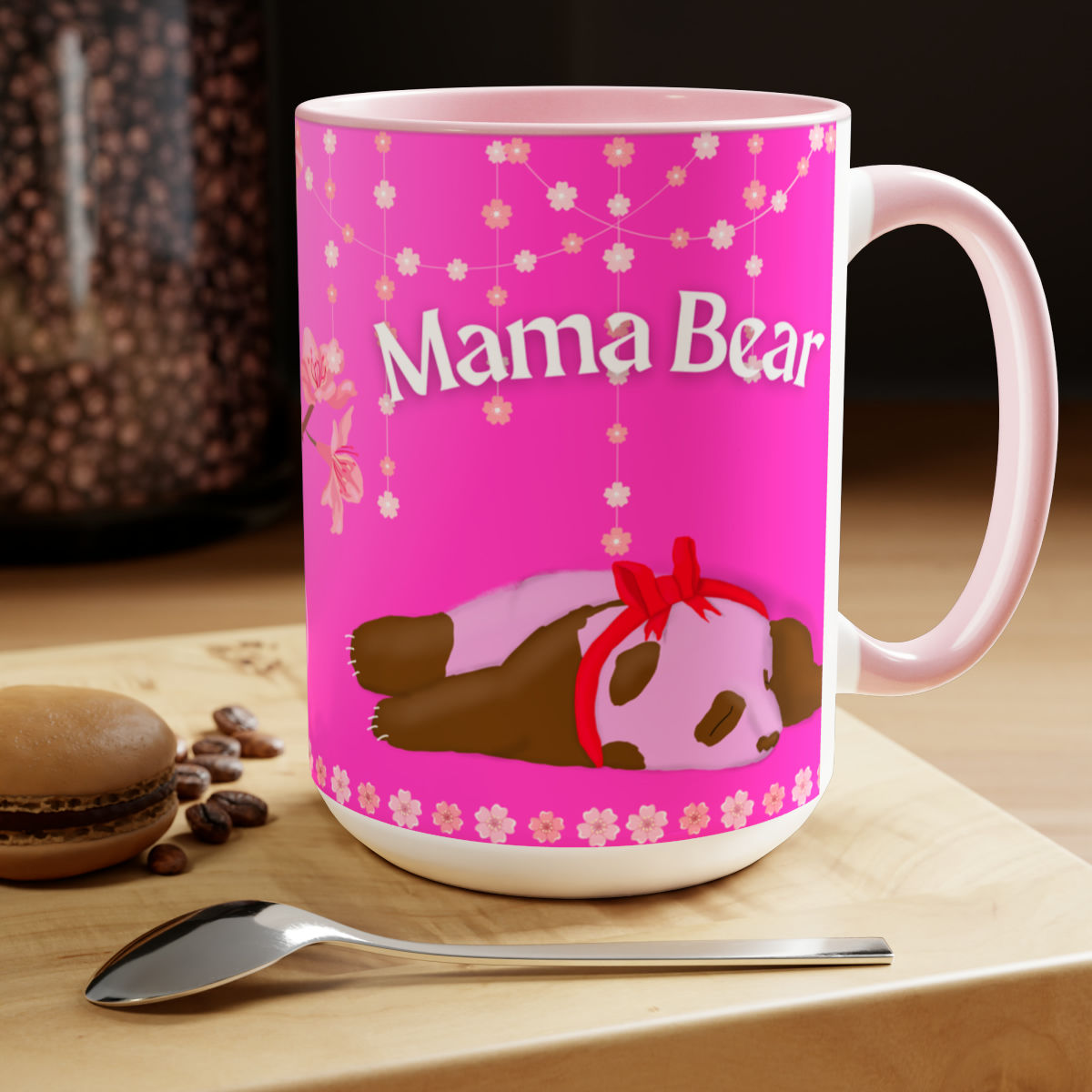 Mama Bear, Mother's Day Two-Tone Coffee Mugs, 15oz