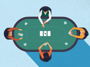 Business professionals playing poker