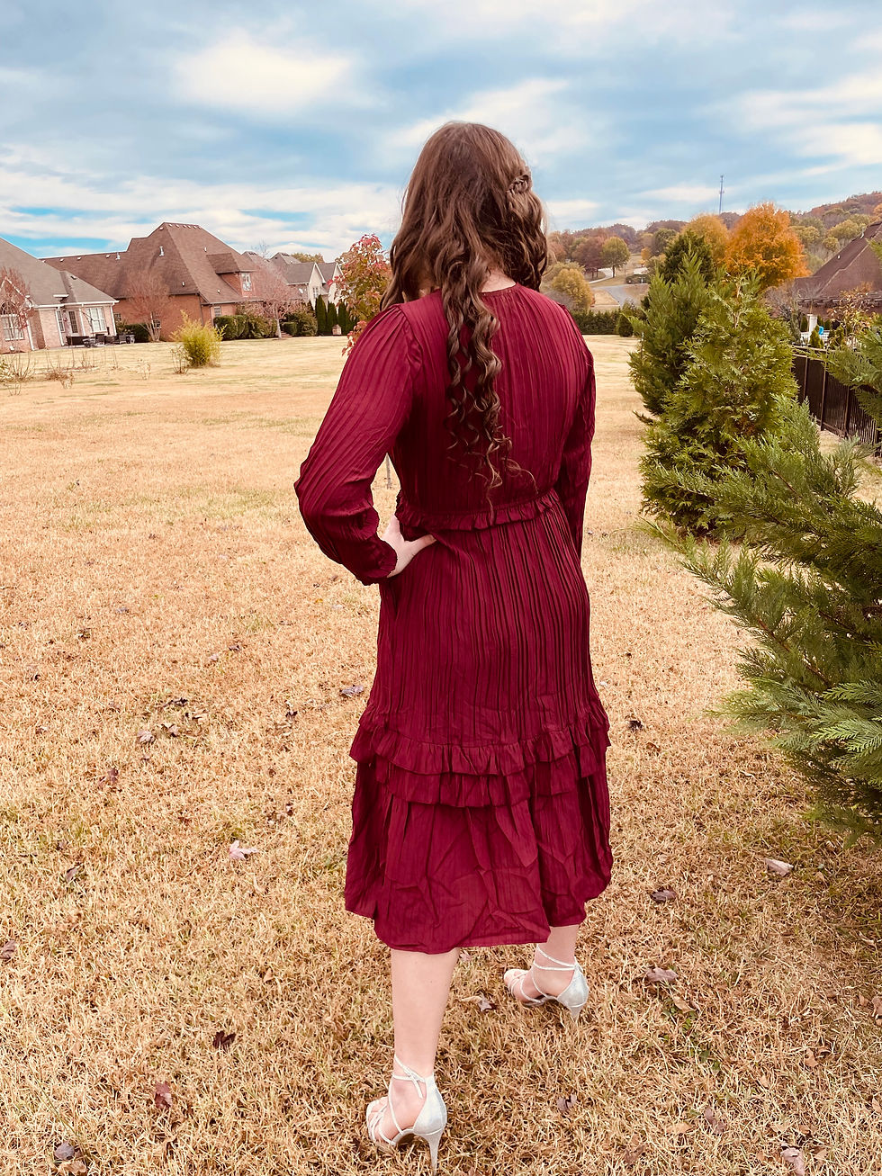 Thumbnail: TIERED MAXI IN BURGUNDY