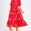 Thumbnail: PUFF SLEEVE FLORAL MIDI IN RED