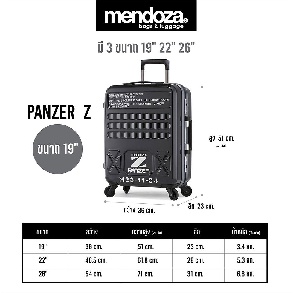 ภาพขนาดย่อ: MENDOZA กระเป๋าเดินทางแบบโครงรุ่นแพนเซอร์ ซี (Panzer Z)