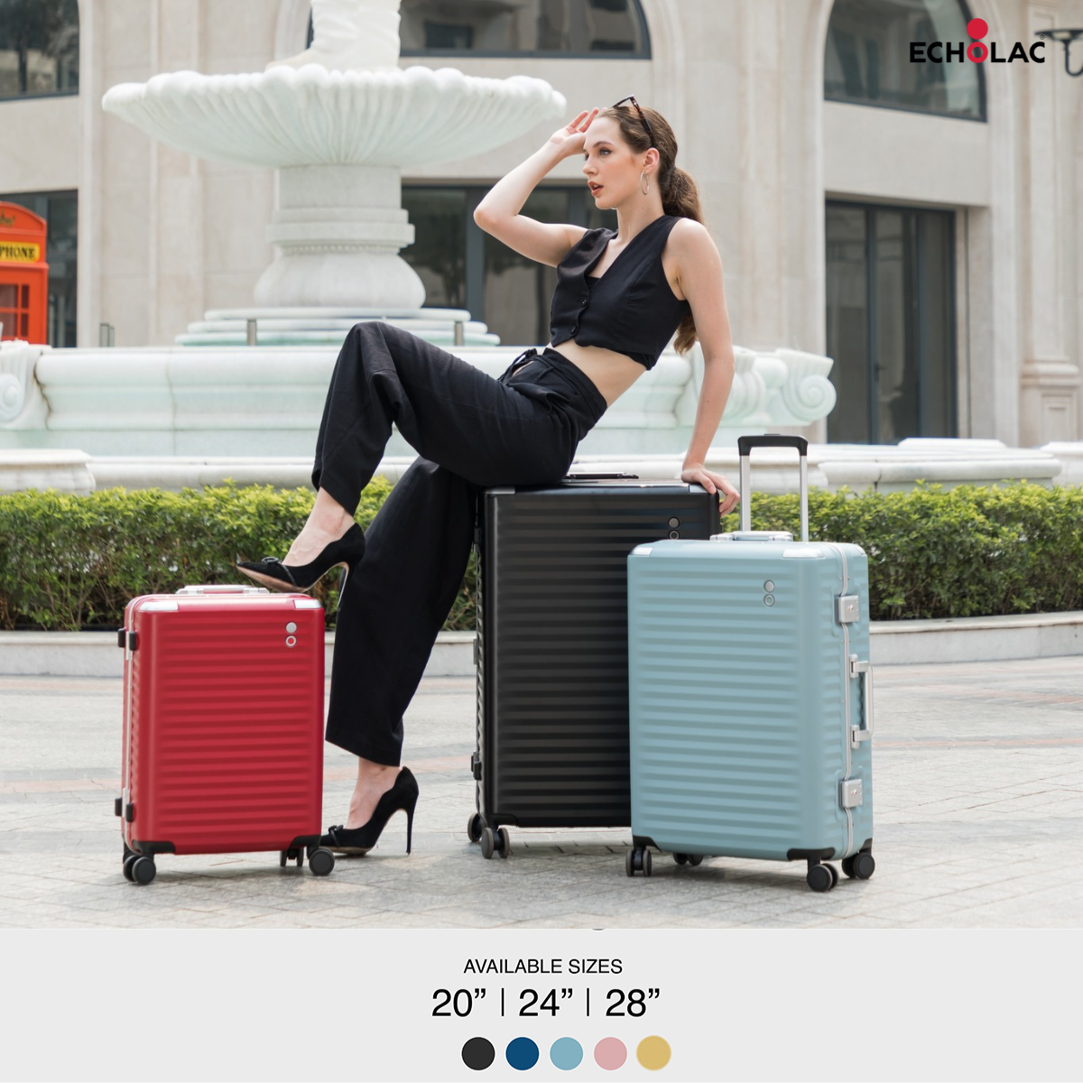 ECHOLAC กระเป๋าเดินทาง รุ่น Celestra Frame (PC183E) เฟรมล็อคอลูมิเนียม