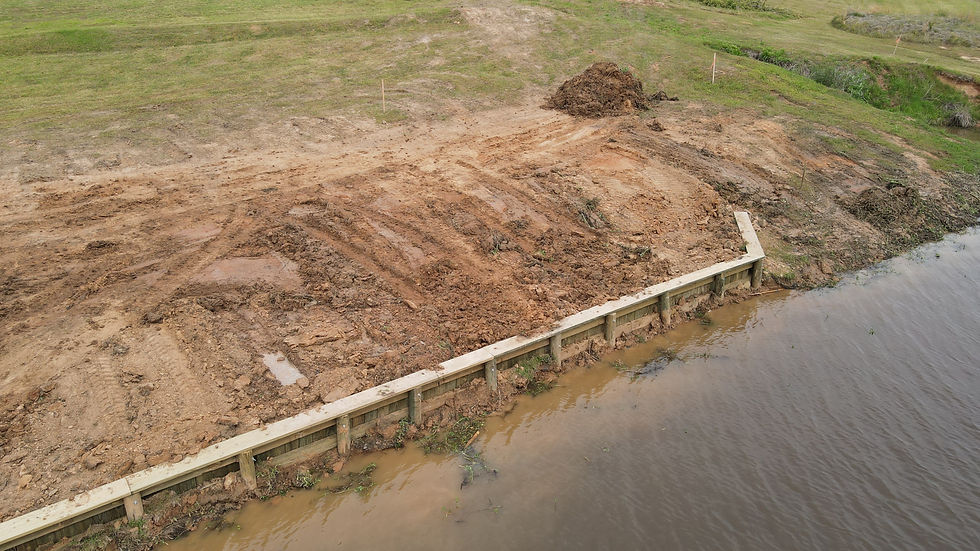 Eye-level view of the boathouse site before construction