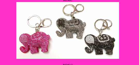 Crystal Elephant Keychain