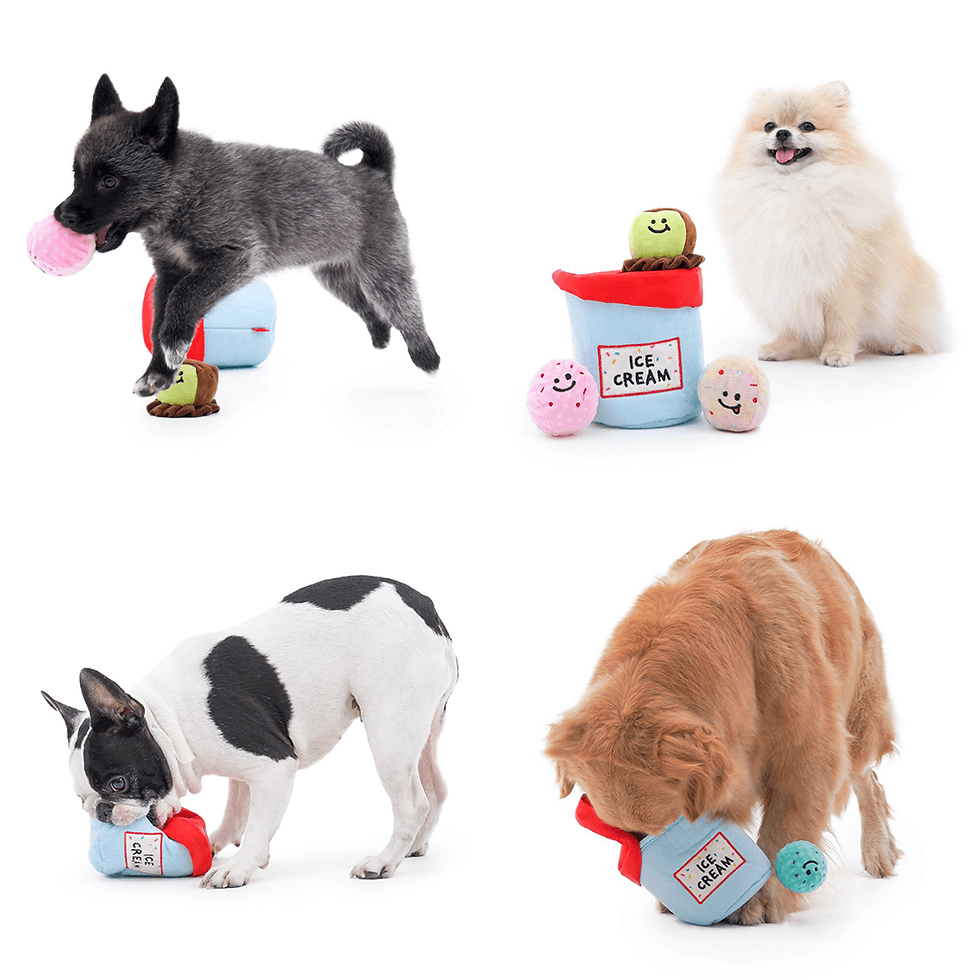 Thumbnail: PawfectPals Interactive Squeaky Ice Cream Bucket and Scoop Set for Dogs and Cats